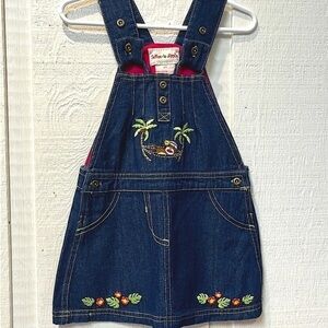 Toffee Apple embroidered jean‎ jumper dress size 2T